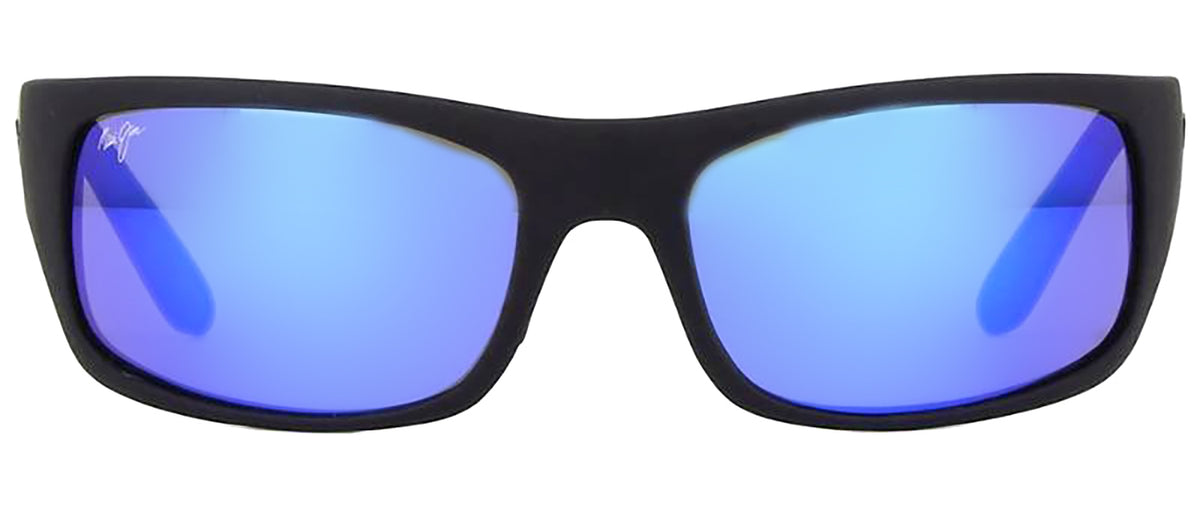 Maui Jim Peahi H202-10 Polarized Wrap Sunglasses Blue Hawaii