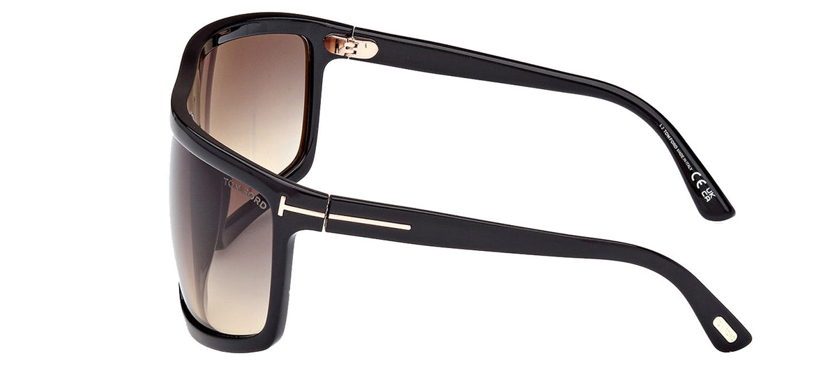 Tom Ford CLINT 02 M FT1066 01B Wrap Sunglasses