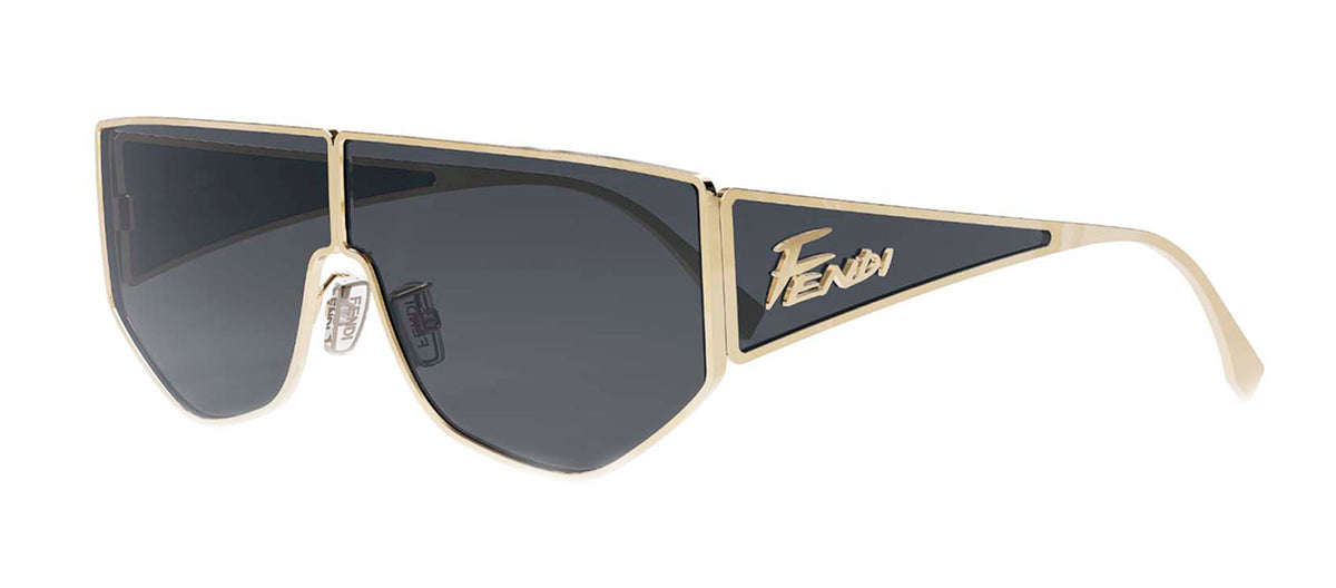 Fendi // Black & Gold Disco FE40051U Shield Sunglasses – VSP Consignment