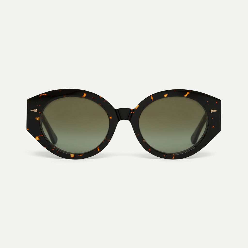 AHLEM Art Deco YLWT/GNGG Round Sunglasses