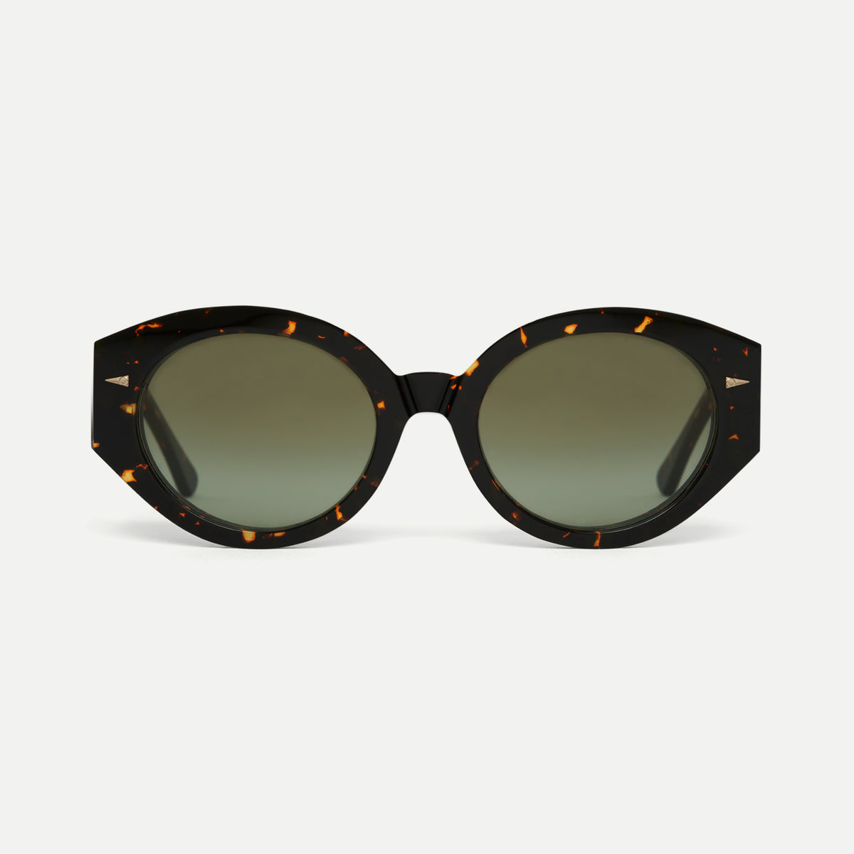 AHLEM Art Deco YLWT/GNGG Round Sunglasses