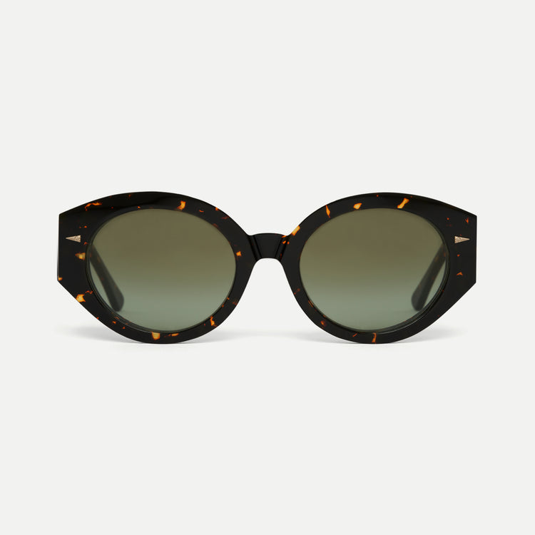 AHLEM Art Deco YLWT/GNGG Round Sunglasses