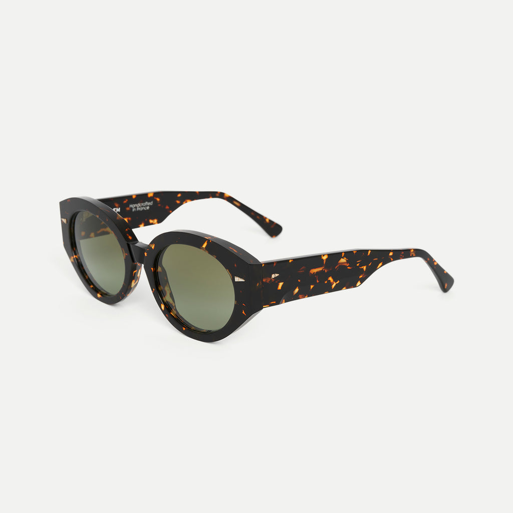 AHLEM Art Deco YLWT/GNGG Round Sunglasses