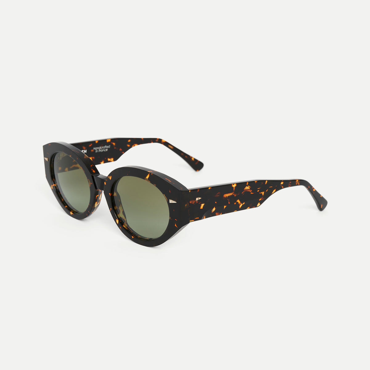 AHLEM Art Deco YLWT/GNGG Round Sunglasses