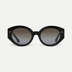 AHLEM Art Deco BLCK/GYGR Round Sunglasses