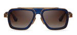 BLUE SWIRL - YELLOW GOLD / DARK BROWN TO CLEAR GRADIENT
