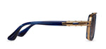 BLUE SWIRL - YELLOW GOLD / DARK BROWN TO CLEAR GRADIENT