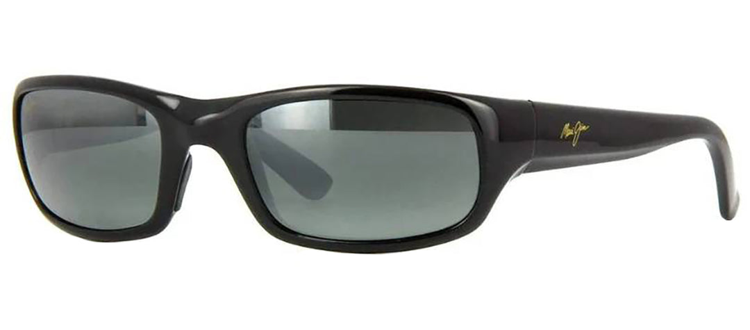 Maui Jim 103-02 Stingray Polarized Wrap Sunglasses | Gloss Black/Neutral  Grey | Free Shipping