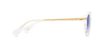 WHITE SWIRL - YELLOW GOLD / DARK GREY TO CLEAR GRADIENT - DEEP BLUE FLASH