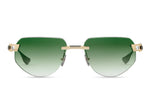 WHITE GOLD - ANTIQUE SILVER / DARK GREEN TO CLEAR GRADIENT