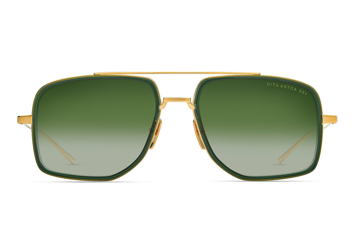 YELLOW GOLD - CRYSTAL PINE / DARK GREEN TO CLEAR GRADIENT