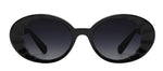KREWE Alixe Black + Black and Crystal Oval Sunglasses