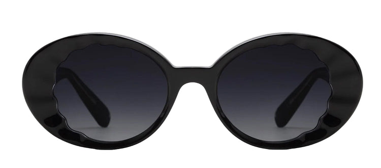 KREWE Alixe Black + Black and Crystal Oval Sunglasses