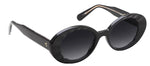 KREWE Alixe Black + Black and Crystal Oval Sunglasses
