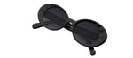KREWE Alixe Black + Black and Crystal Oval Sunglasses