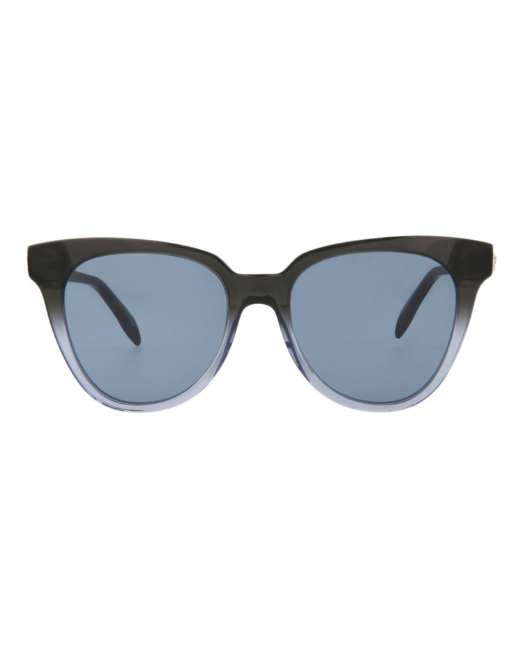 Alexander McQueen AM0159S Grey Grey Blue Cat Eye Sunglasses