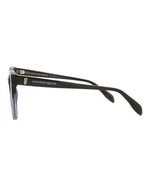 Alexander McQueen AM0159S Grey Grey Blue Cat Eye Sunglasses