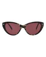 Alexander McQueen AM0189S Havana Havana Violet Cat Eye Sunglasses