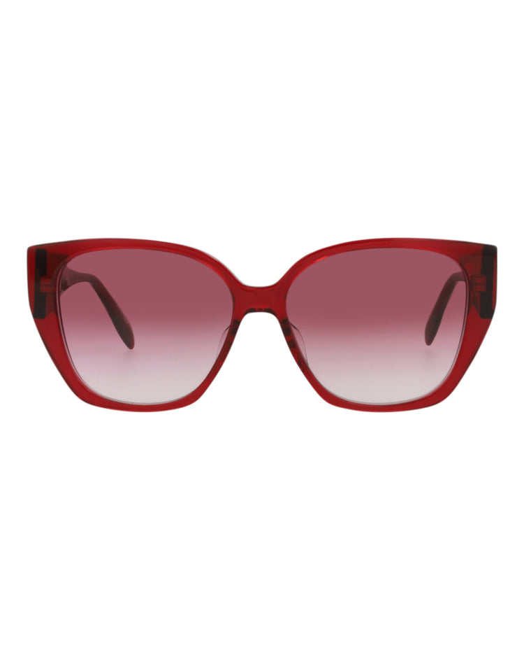 Alexander McQueen AM0284S Burgundy Burgundy Red Cat Eye Sunglasses