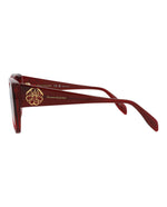 Alexander McQueen AM0284S Burgundy Burgundy Red Cat Eye Sunglasses