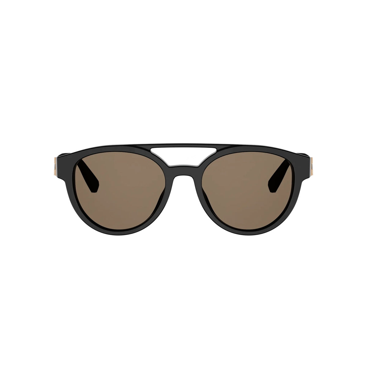01E - Acetate Shiny Black with Brown Normal lenses