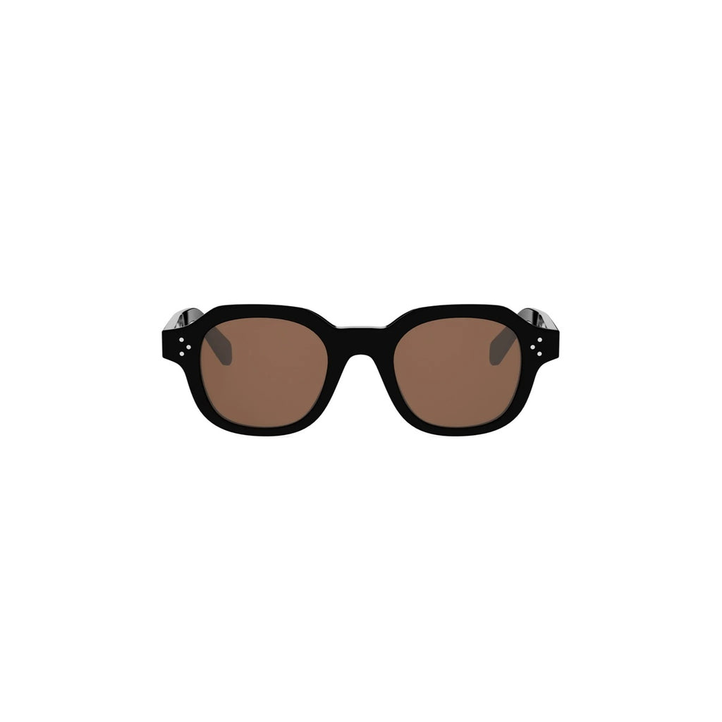 01E - Acetate Shiny Black with Brown Normal lenses