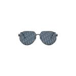 H4B8 - Metal Shiny Black with Blue Pattern lenses