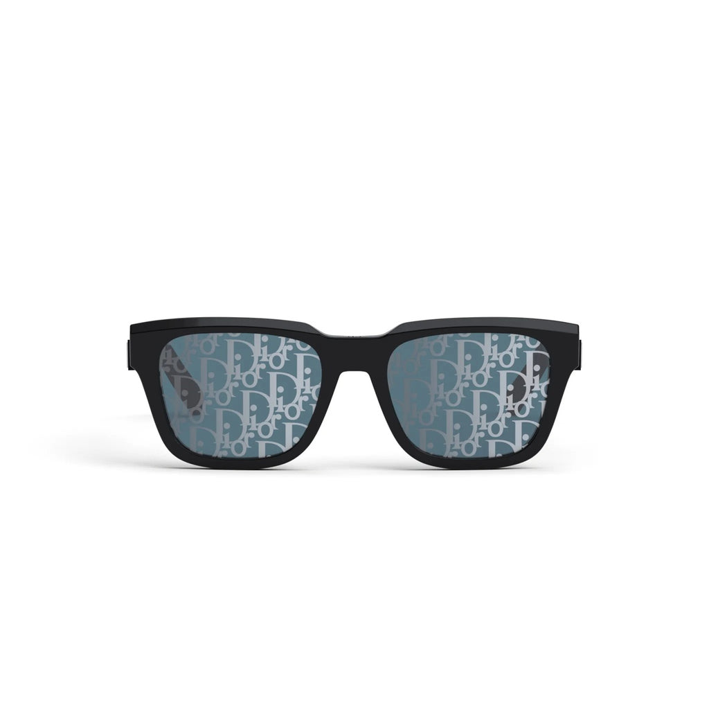 10B8 - Acetate Shiny Black / Blu Mirror