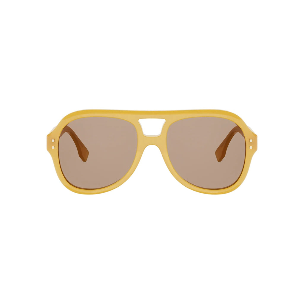 39E - Acetate Shiny Yellow with Brown Normal lenses