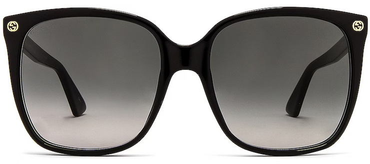 Gucci 0022 Oversized Square Women s Sunglasses Black Grey Free Shipping