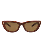 Gucci GG1521S W Pink Pink Brown Cat Eye Sunglasses