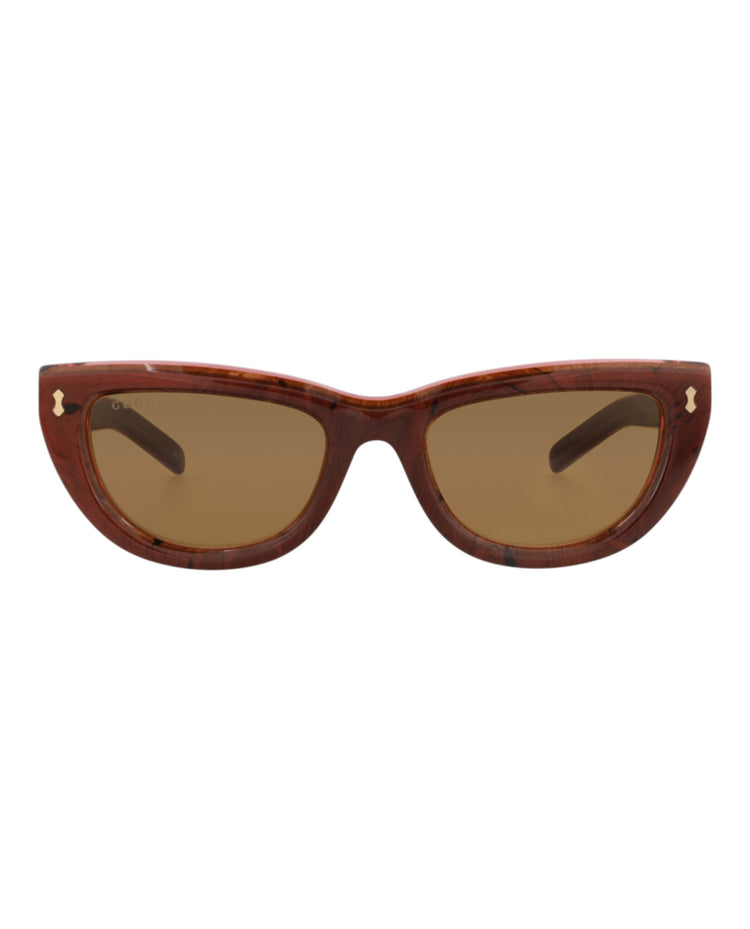 Gucci GG1521S W Pink Pink Brown Cat Eye Sunglasses