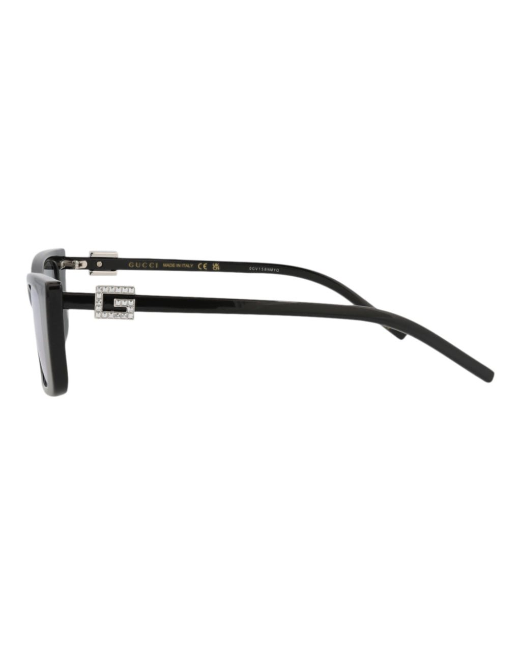 Gucci GG1681S W Black Black Silver Cat Eye Sunglasses