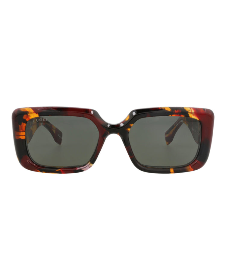 Gucci GG1906S W Burgundy Burgundy Grey Square/Rectangle Sunglasses