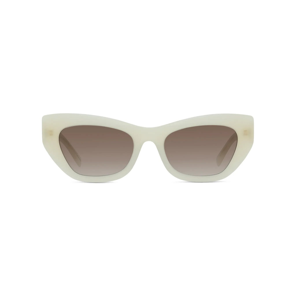 25F - Acetate Matte White with Brown Gradient lenses