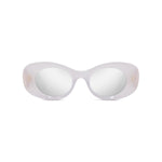 25C - Acetate Shiny White with Silver Mirror lenses