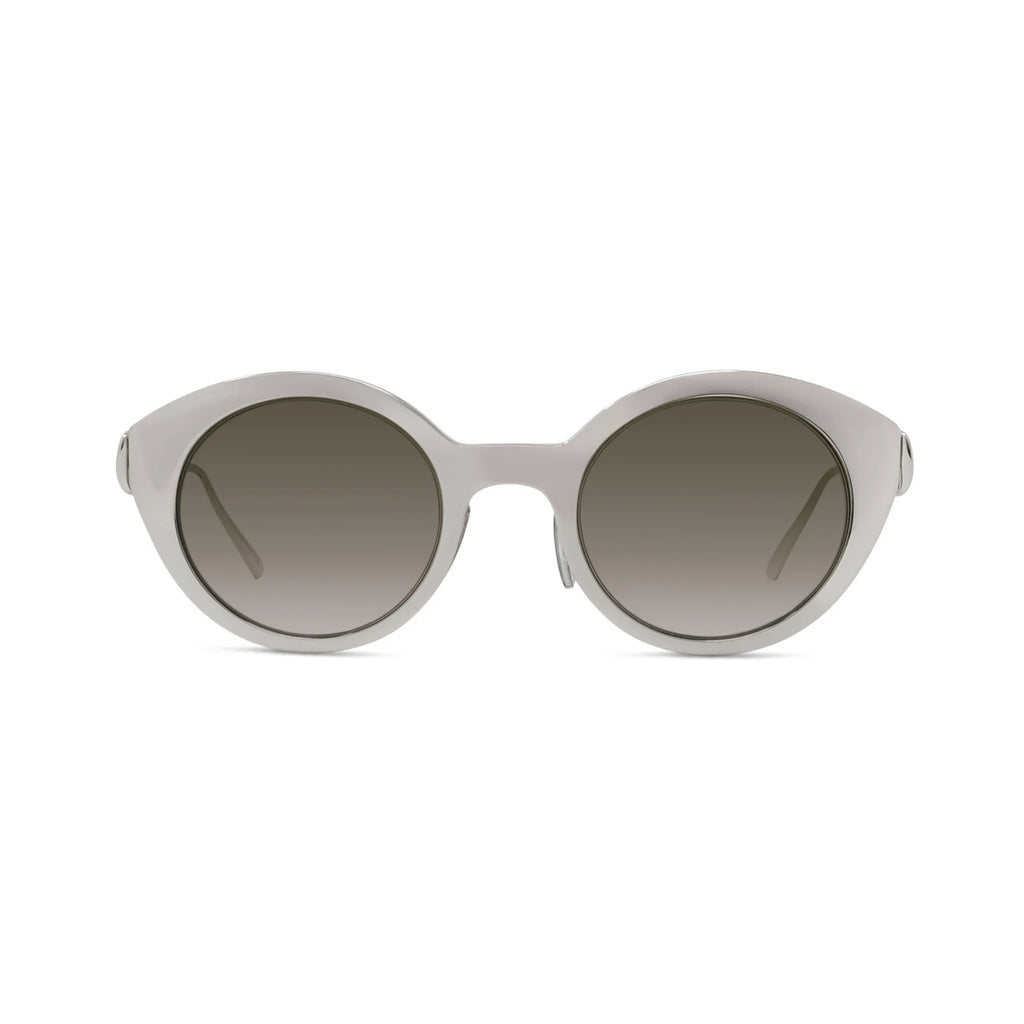 16F - Metal Shiny Silver with Brown Gradient lenses