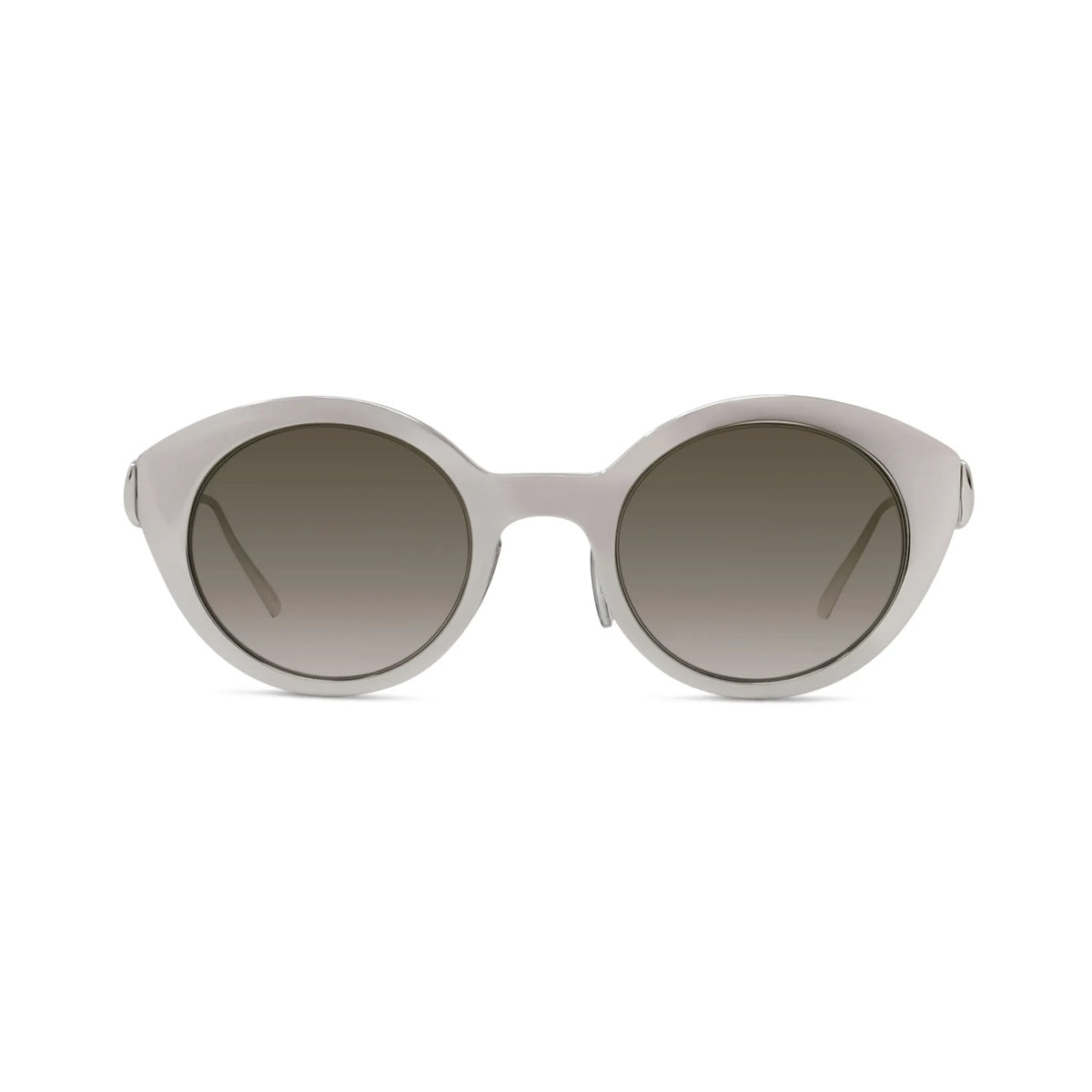 16F - Metal Shiny Silver with Brown Gradient lenses