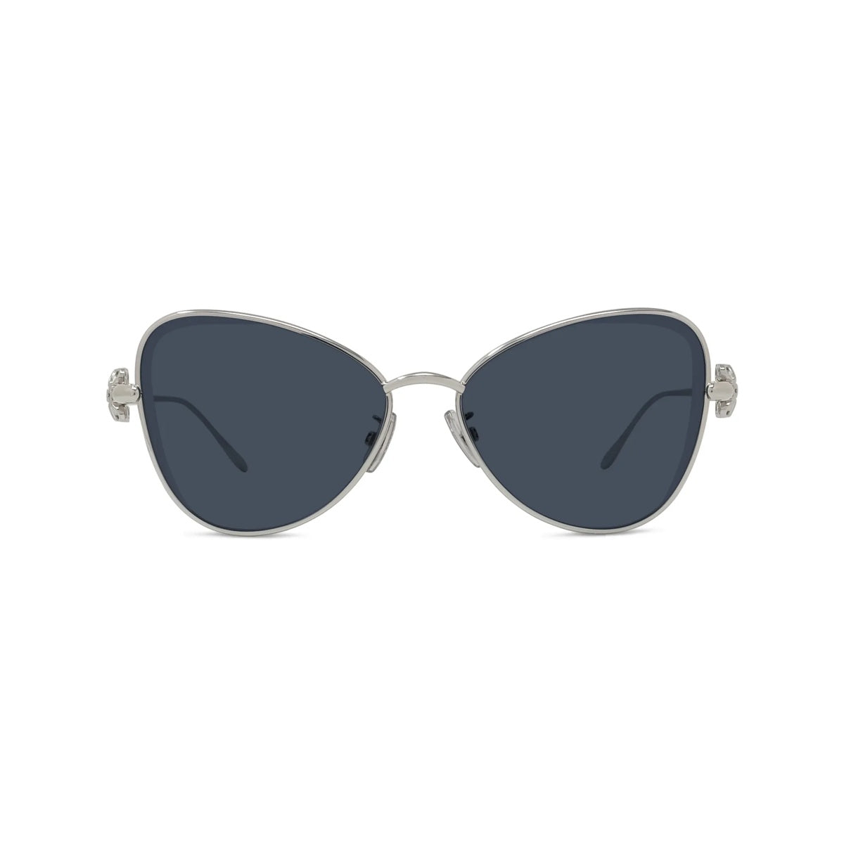 16V - Metal Shiny Silver with Blue Normal lenses