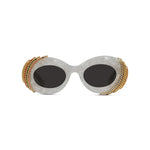 24A - Acetate Shiny White with Grey Normal lenses