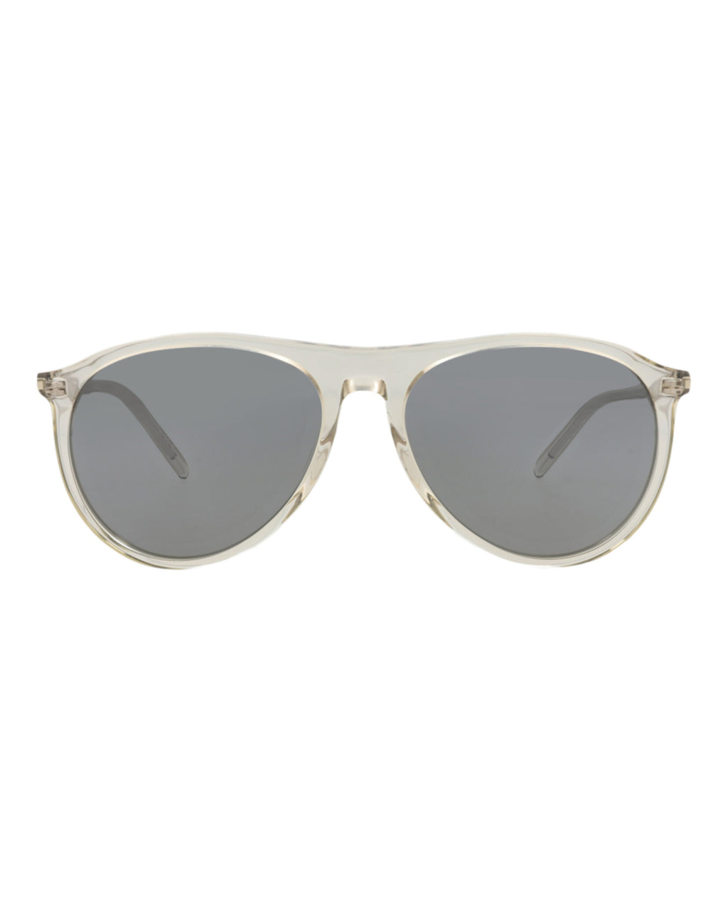 Saint Laurent SL667 Beige Beige Silver Aviator Sunglasses