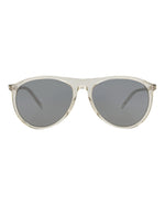 Saint Laurent SL667 Beige Beige Silver Aviator Sunglasses