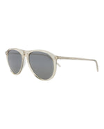 Saint Laurent SL667 Beige Beige Silver Aviator Sunglasses