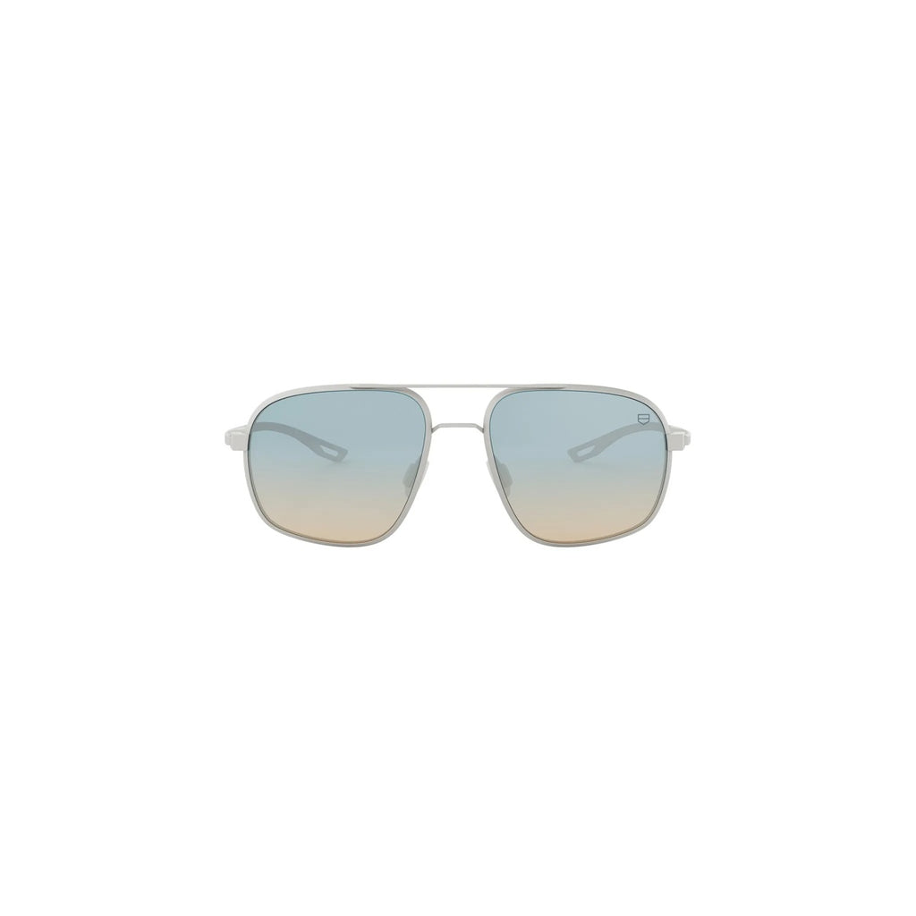 17W - Titanium Matte Silver with Blue Mirror lenses