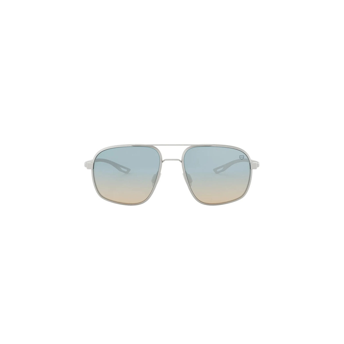 17W - Titanium Matte Silver with Blue Mirror lenses