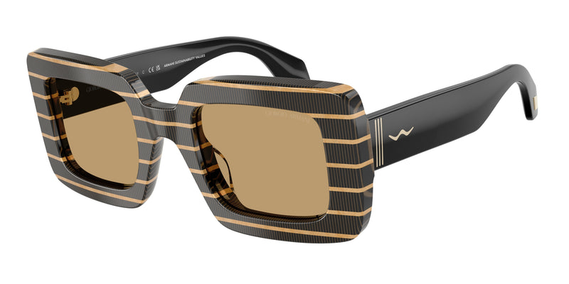 622673 - Thin Striped Black/Gold / Brown