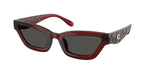 587487 - Transparent Deep Red / Grey Solid