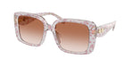 595313 - Transparent Pink Floral Print / Pink Gradient