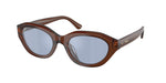63531U - Shiny Transparent Brown / Light Blue Mirror Silver