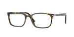 1237 - Striped Black & Olive Green / Clear